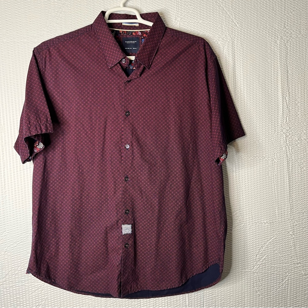 New CactusMan Floral Print Short Sleeve Dress Shirt Size XXL